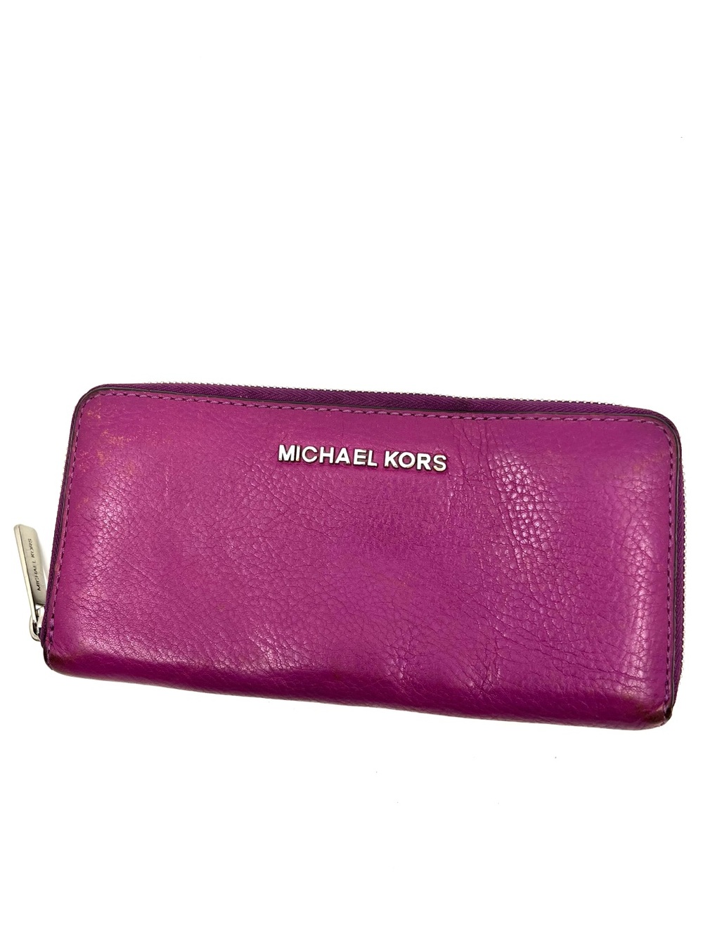 Project Michael Kors Jet Set Zip Around Continental Wallet Plum Pebbled Leather